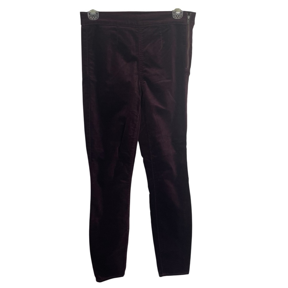 GAP Chic Burgundy Side Zip Velvet Leggings Size 26R dark academia preppy